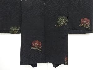 大正ロマン　桐模様織り出し漆一つ紋羽織